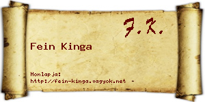 Fein Kinga névjegykártya